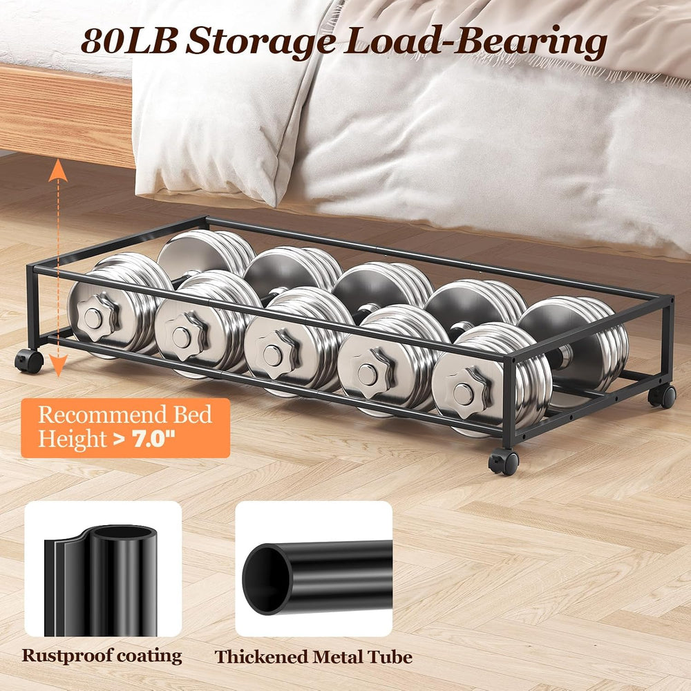 Yecaye 85 L Under Bed Storage with Wheels, 2 Pack Extra Large Under Bed Stora...