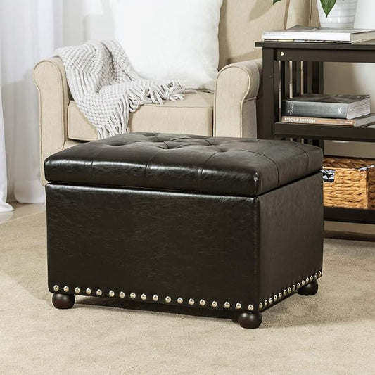 Joveco Leather Storage Ottoman, - Image 2