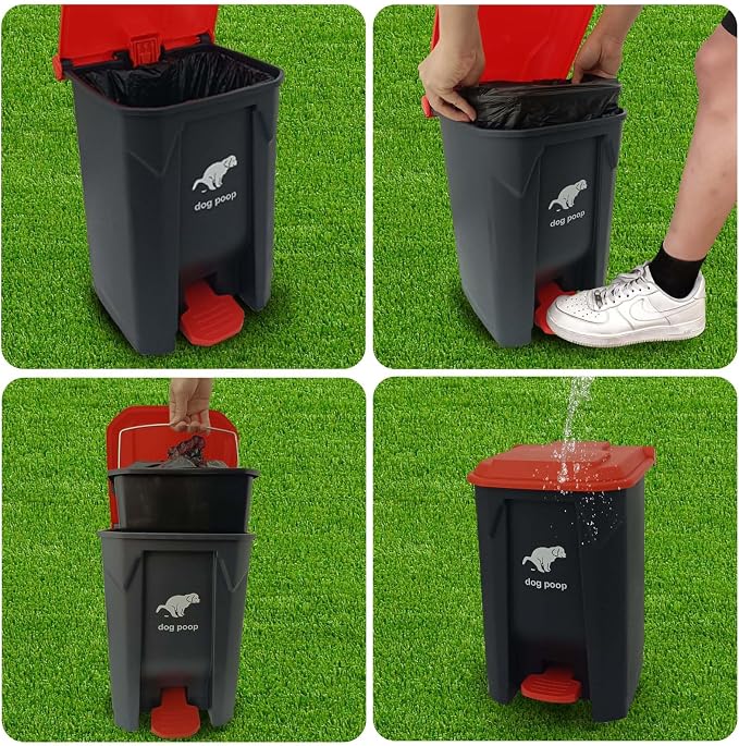 Dog Poop Trash Can Outside, 20L/5Gallon Dog Waste Trash Can - Image 4