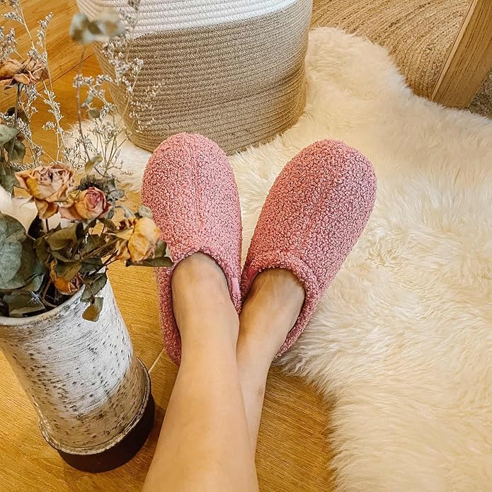 HomeTop Women's Fuzzy Curly Fur Memory Foam Loafer Slippers - Image 2