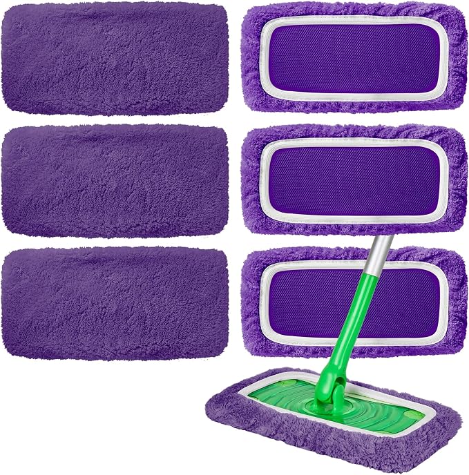 6 Pack Reusable Microfiber Mop Pads Compatible by INFICRIME