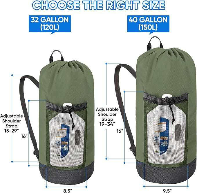 BALEINE 120L Laundry Bag Backpack, 900D Oxford Fabric Large Travel Laundry Bags - Image 2