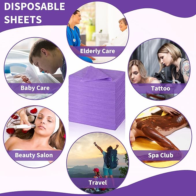 Breling 100 Pcs 31.5 x 71 Inch Disposable Bed Sheets Oil-proof PE Film Massage - Image 5