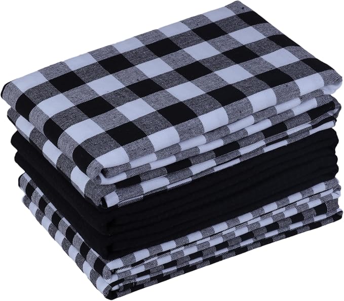 Kitchen Towels Set of 6 Soft Premium Cotton Highly Absorbent Dish Towels 18x28 by Gratico