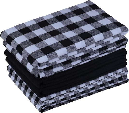 Kitchen Towels Set of 6 Soft Premium Cotton Highly Absorbent Dish Towels 18x28 by Gratico