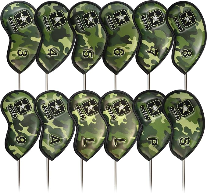FINGER TEN Premium Synthetic Leather Stylish Iron & Wedge Golf Head Covers by FINGERTENSport