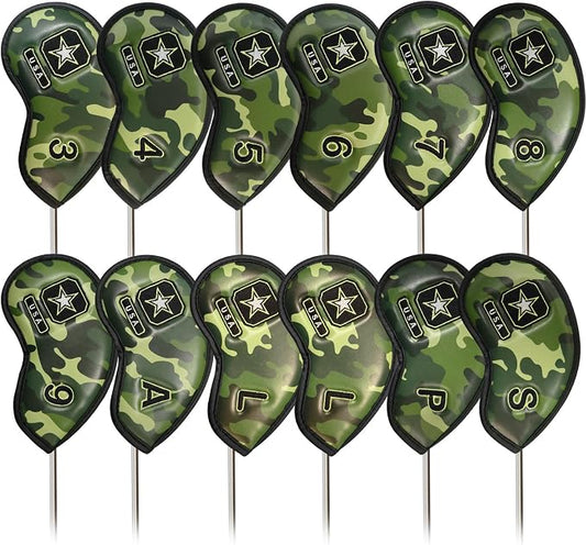 FINGER TEN Premium Synthetic Leather Stylish Iron & Wedge Golf Head Covers by FINGERTENSport