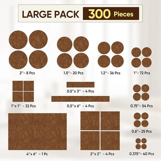 BALEINE 300PCS Felt Furniture Pads, Scratch-Reducing Floor Protectors - Image 2