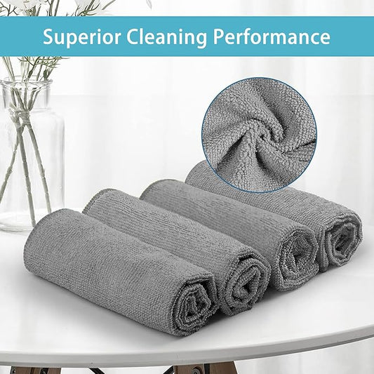 HOMEXCEL Grey Microfiber Cleaning Cloth, 8 Pack Cleaning Towels - Image 2