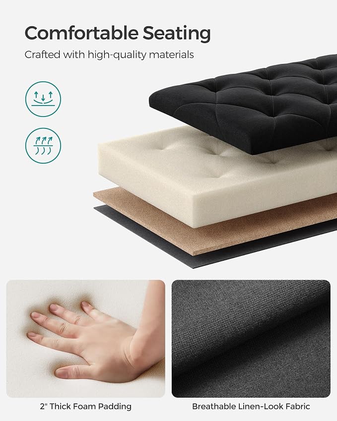 SONGMICS Storage Ottoman Bench, Foot Rest - Image 5