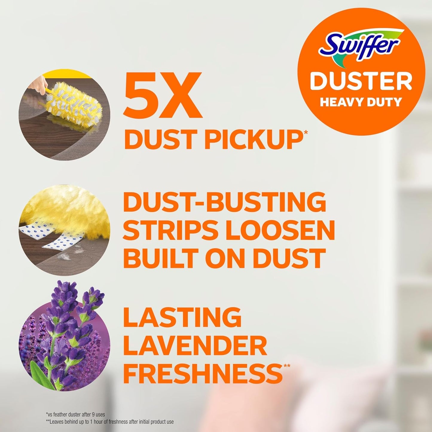 Swiffer Dusters Heavy Duty Multi-Surface Duster Refills for Cleaning, Lavender, 11 Count