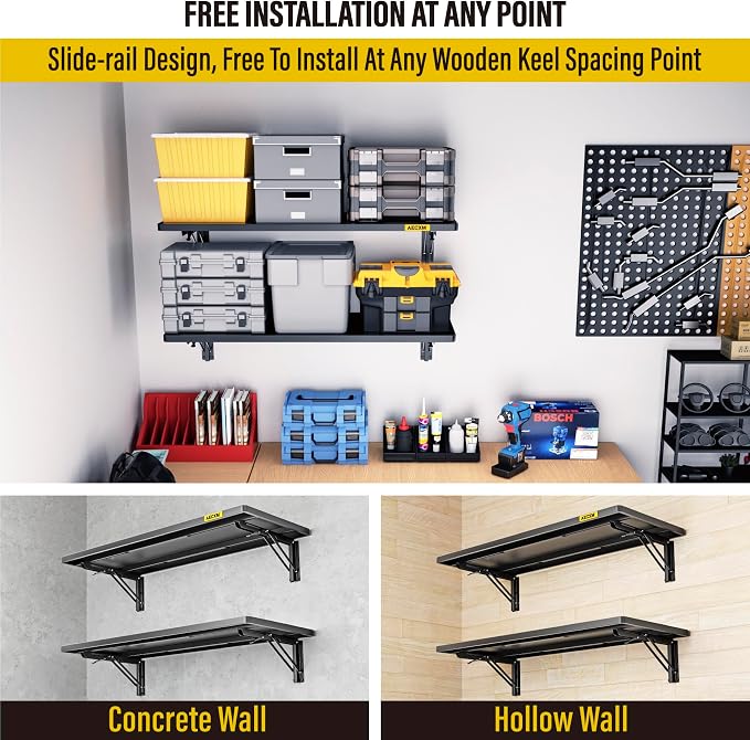 2pack-1.2x3ft Adjustable Rail Type Folding Storage Rack Shelf, Suitable