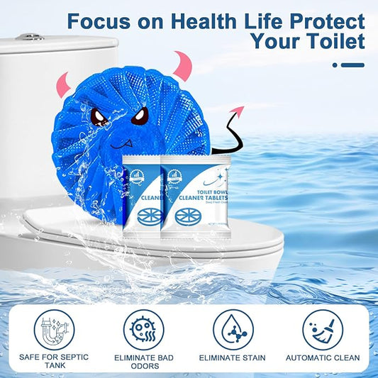 Toilet Bowl Cleaners, Automatic Toilet Bowl Cleaner Tablets Blue Gel Powerful - Image 2