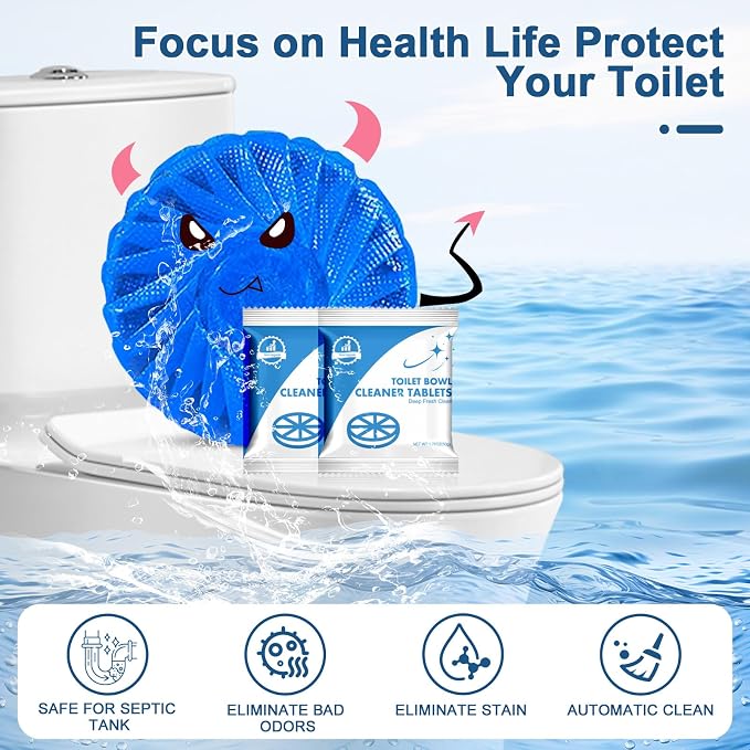 Toilet Bowl Cleaner Tablets Blue Toilet Tank Cleaners, Septic-Safe Hard Water - Image 2