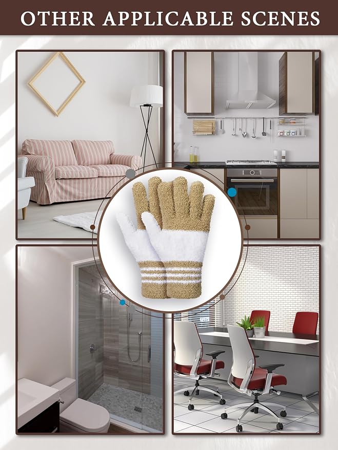 Patelai 3 Pairs Microfiber Plant Dusting Gloves Leaf Cleaning Gloves - Image 7