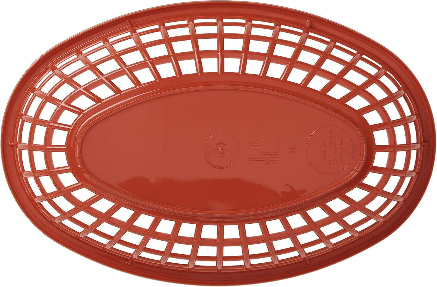 TableCraft BBQ1074RWB 6-Piece Classic Oval Plastic Basket | Chip Holders for Parties | Plastic Food Serving Trays | Small Serving Containers | Bread Trays for Restaurants & Table | Red, White & Blue