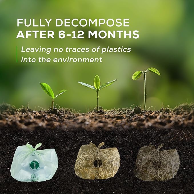 ANECO 8 Gallon Compostable Kitchen Food Waste Bags - Image 6