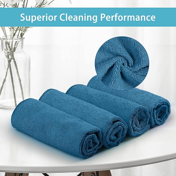 HOMEXCEL Navy Blue Microfiber Cleaning Cloth, 50 Pack Cleaning Towels - Image 2
