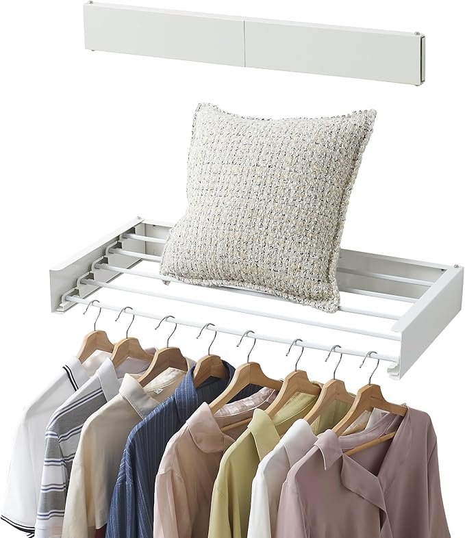 Clothes Drying Rack, Laundry Hanging Rack Collapsible, Wall Mounted Drying Rack by RFOUO