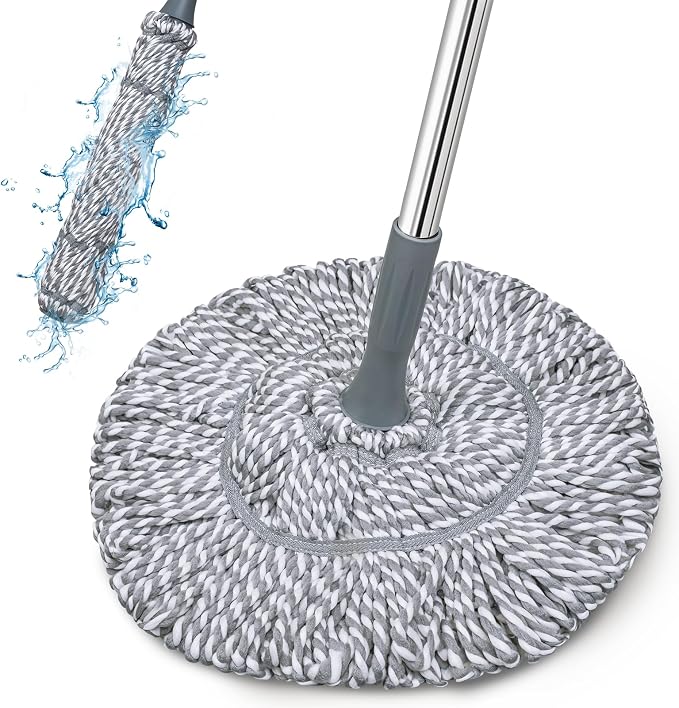 Self-Wringing Twist Mop for Floor Cleaning, Long Handled Microfiber Floor Mop by GRAREND