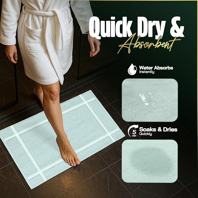 Pearl Linens Pack of 6 100% Cotton Bath Mat 20x30 inches, Soft & Absorbent - Image 5