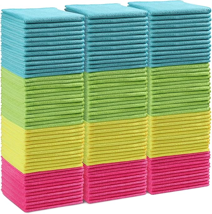 HOMEXCEL Microfiber Cleaning Cloth, 150 Pack Cleaning Rags, Cleaning Towels by HOMEXCEL