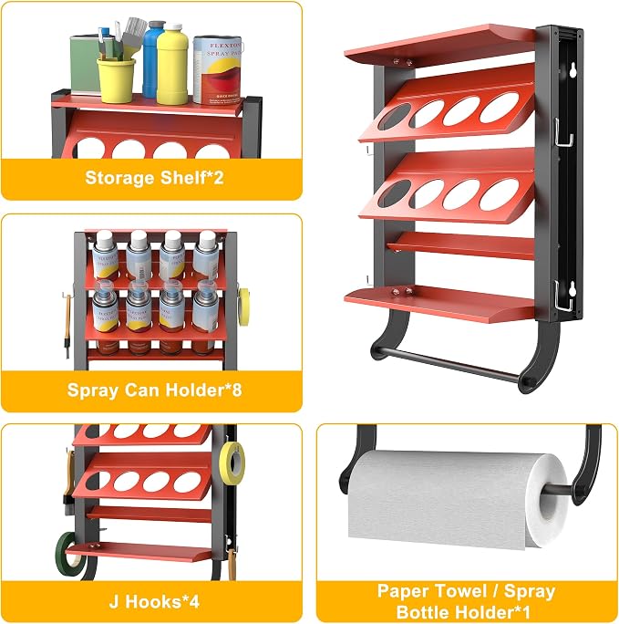 Ultrawall Spray Can Holder Rack, Heavy Duty Steel Wall Mounted Spray Bottle - Image 3