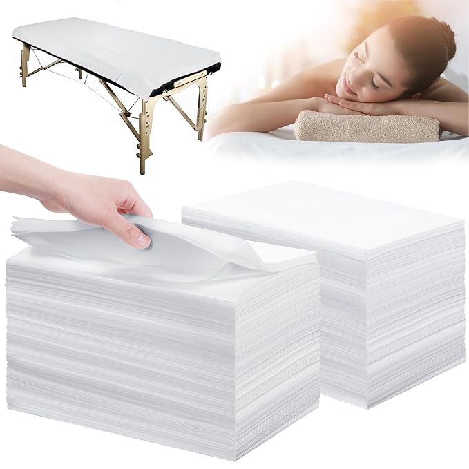 Disposable Bed Sheets 200 Pcs 31" x 71" Massage Table Sheets Non Woven Fabric by XATUMO