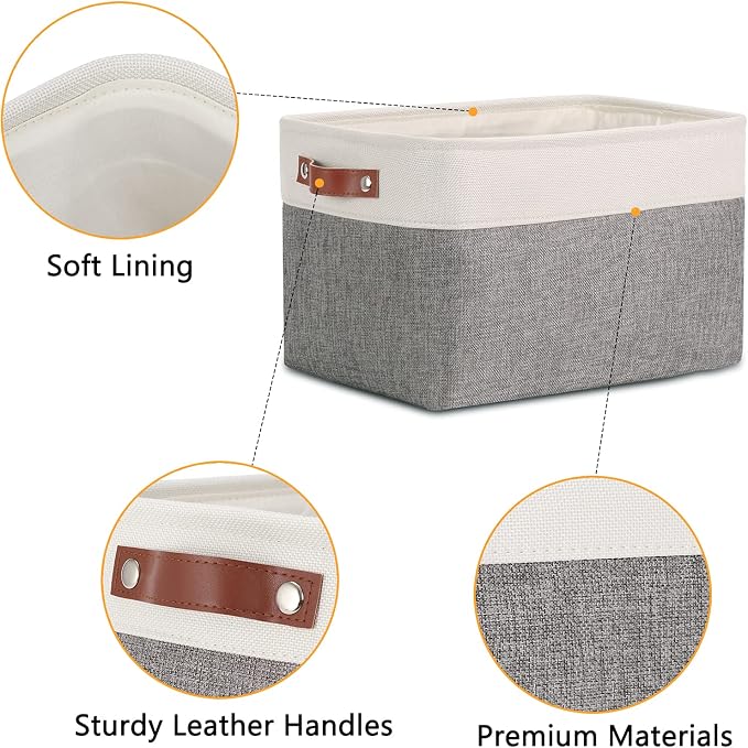 DULLEMELO Storage Baskets for Organizing, Rectangular Fabric Storage Bins - Image 3