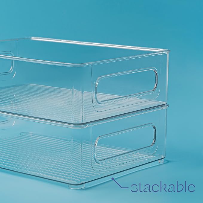 Plastic Food Storage 4 Pack Clear Container Bin - Image 5