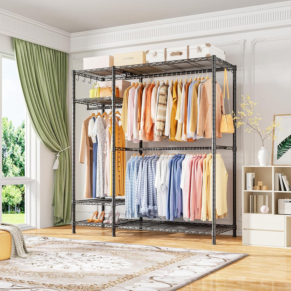 Ulif F7 Clothes Rack Heavy Duty, Clothing Racks for Hanging Clothes, Black