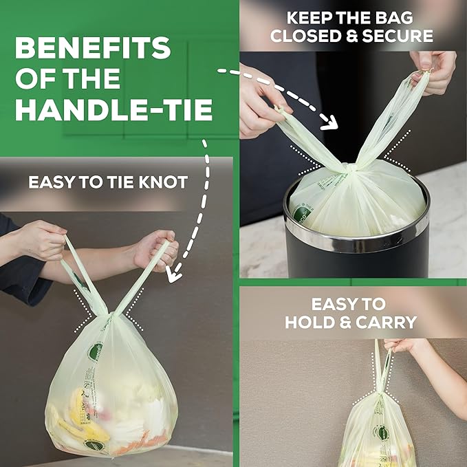 ANECO 4 Gallon Compostable Food Waste Bags - Image 3