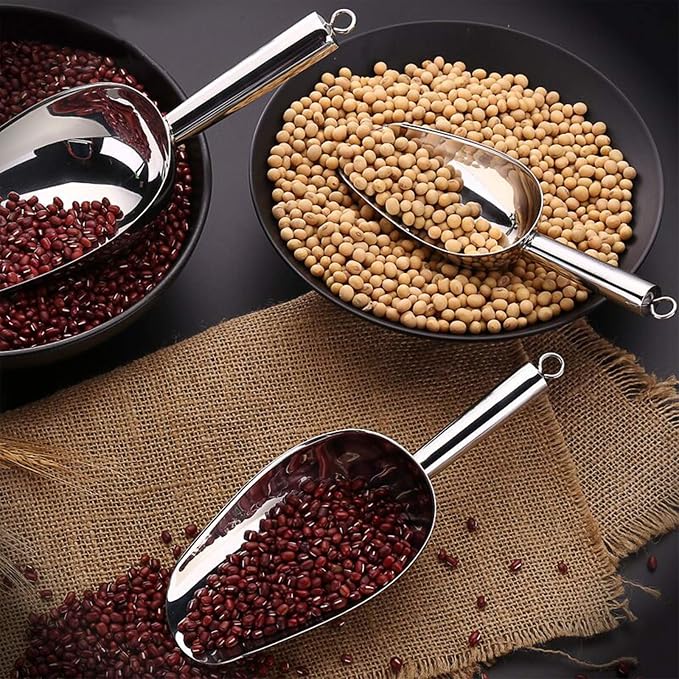 Cedilis 4 Pack Food Ice Scoops, 24oz Stainless Steel Scoop, Heavy Duty Metal - Image 4