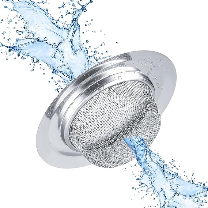 2Pcs Kitchen Sink Strainer, Stainless Steel Mesh Sink Drain Cover, Large Wide - Image 5