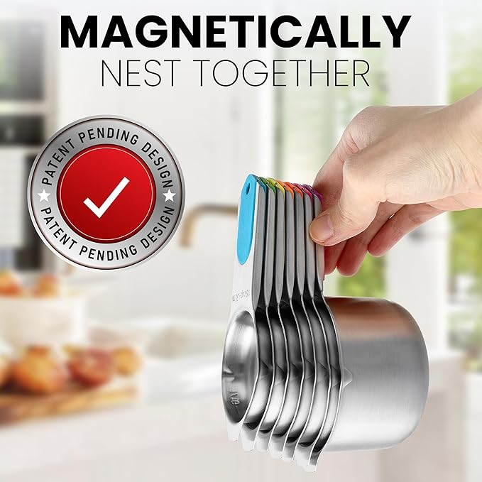 Spring Chef Magnetic Stainless Steel Measuring Cups, Kitchen Tools - Image 4