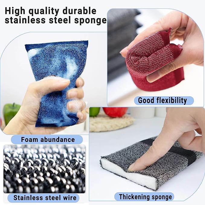 Steel Wool Scrubber Kitchen Sponges - Image 3