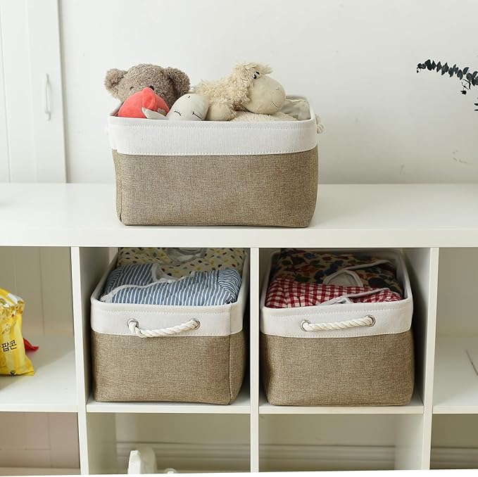 TheWarmHome Storage Basket for Organizing- 15.7x11.8x8.2 inch 1 Pack Fabric - Image 2