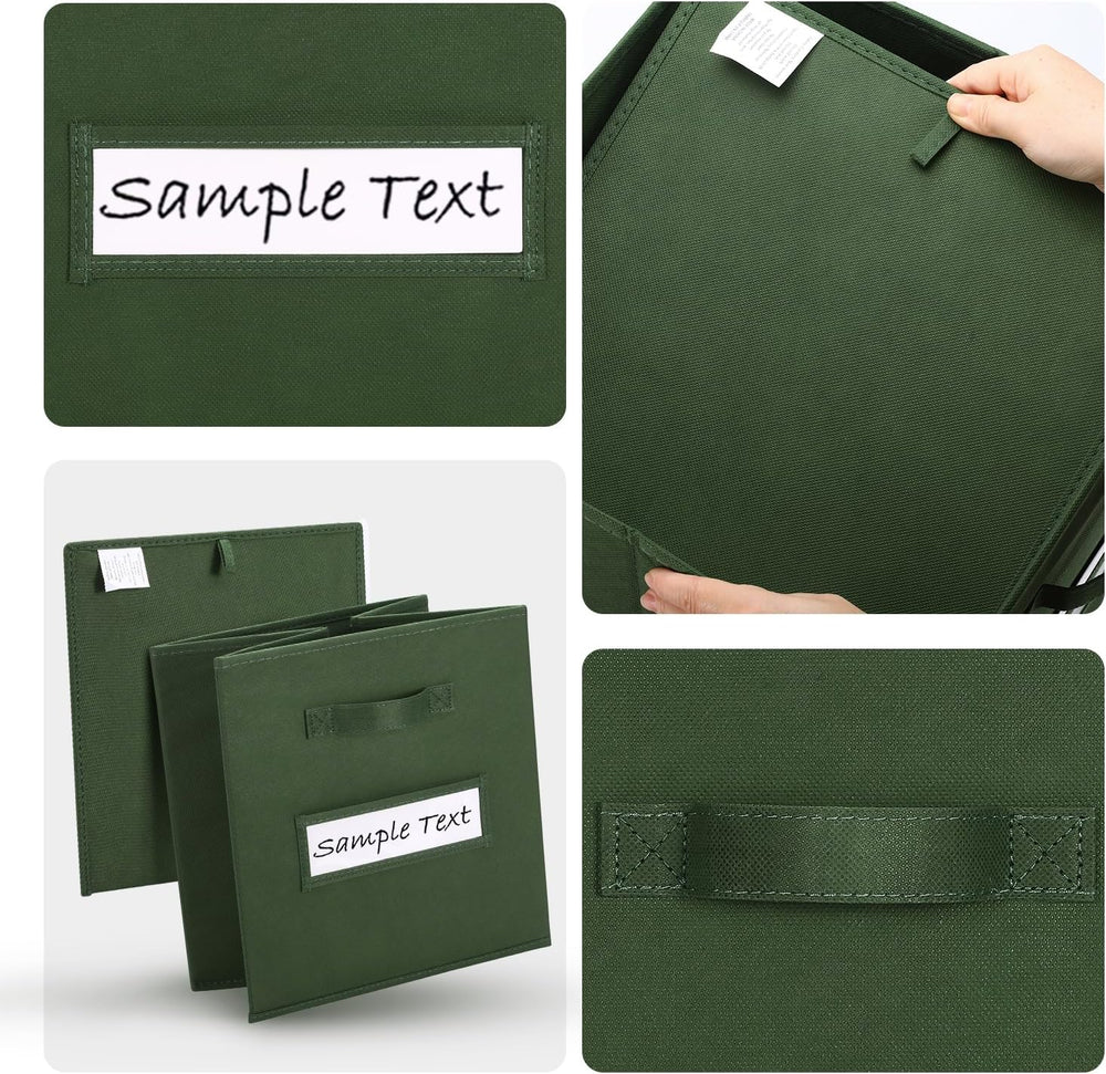 11x11 storage cube bins (Set of 10) Foldable Fabric storage cubes with 10 Lab...
