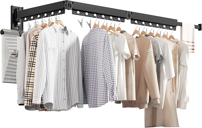 Wall Mounted Clothes Hanger, Aluminum Clothes Drying Rack, Space Saver by ZdwCyl