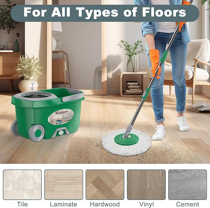 Dual Compartment Spin Mop and Bucket, Mop and Bucket - Image 7