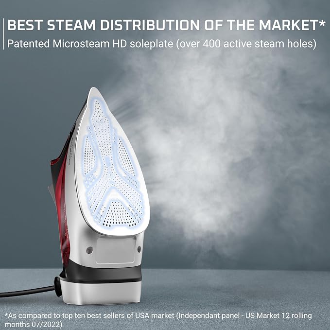 Rowenta Iron, Focus Excellence Stainless Steel Soleplate Steam Iron - Image 6