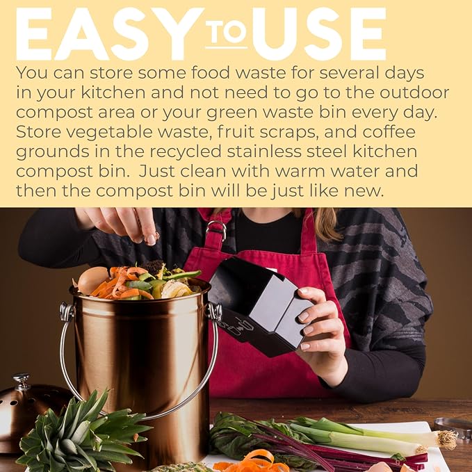 EPICA Countertop Compost Bin Kitchen | 1.3 Gallon | Odorless Composting Bin - Image 5