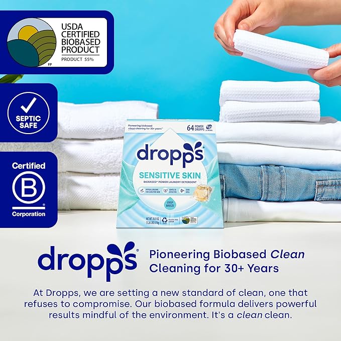 Dropps Sensitive Skin Laundry Detergent Pods, Crisp Breeze - Image 7