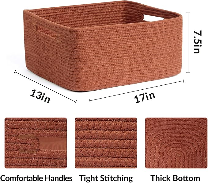 Large Storage Baskets for Shelves, Closet Organizers Bins for Clothes Blanket - Image 2