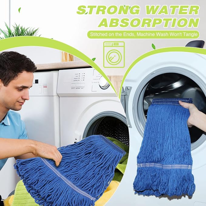 Roshtia 30 Pieces Commercial Mop Head Replacement Floor Cleaning Wet Mop Heads - Image 7
