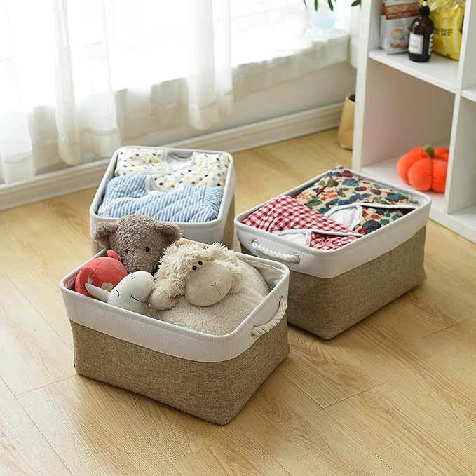 TheWarmHome Storage Basket for Organizing- 15.7x11.8x8.2 inch 1 Pack Fabric - Image 3