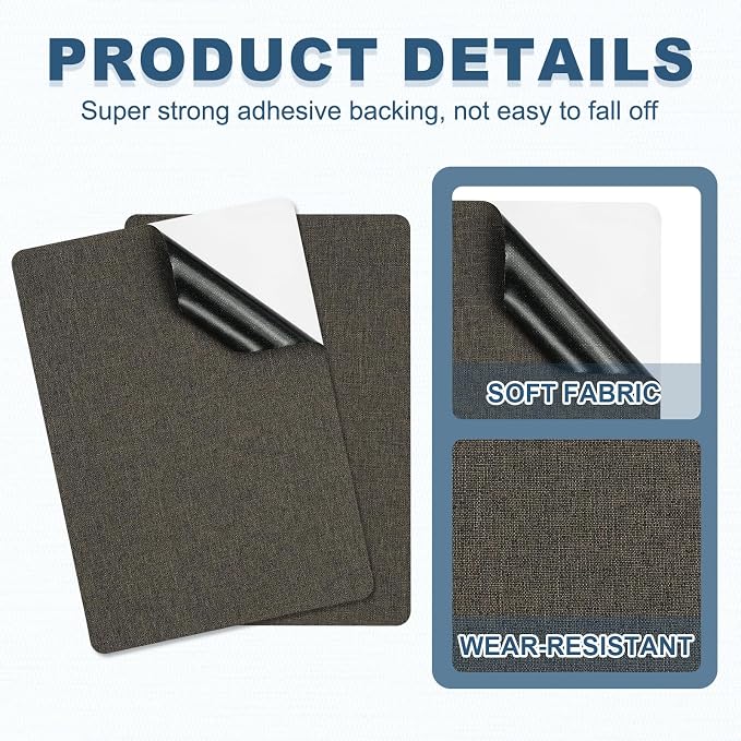 PATIKIL 8x11 Inch Linen Repair Patches, Dark Gray - Image 3