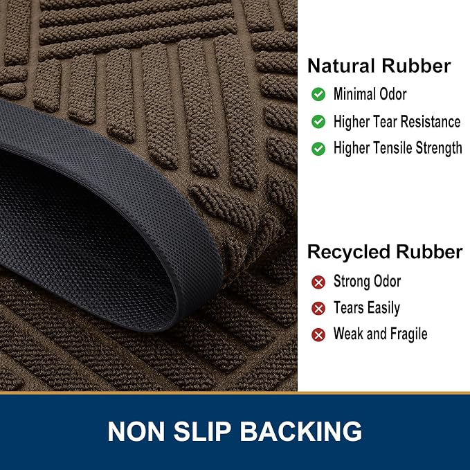 Smiry Front Door Mat Outside Entrance, Heavy Duty Outdoor Indoor Mat, Natural - Image 5