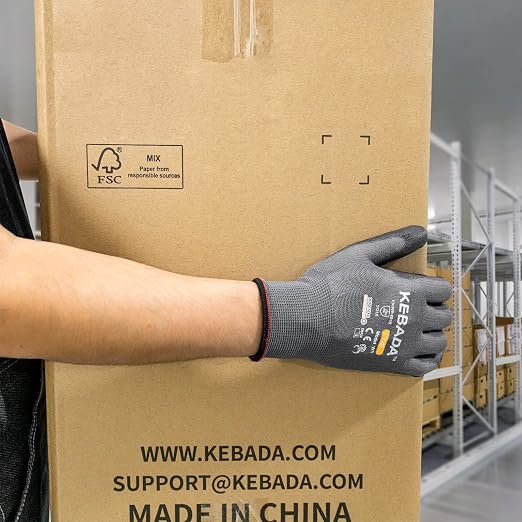 Kebada W1 Work Gloves for Men and Women, PU Coated Safety Gloves - Image 5
