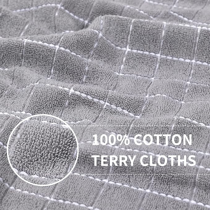 Homaxy 100% Cotton Terry Kitchen Towels, Checkered Designed, Soft and Super - Image 2